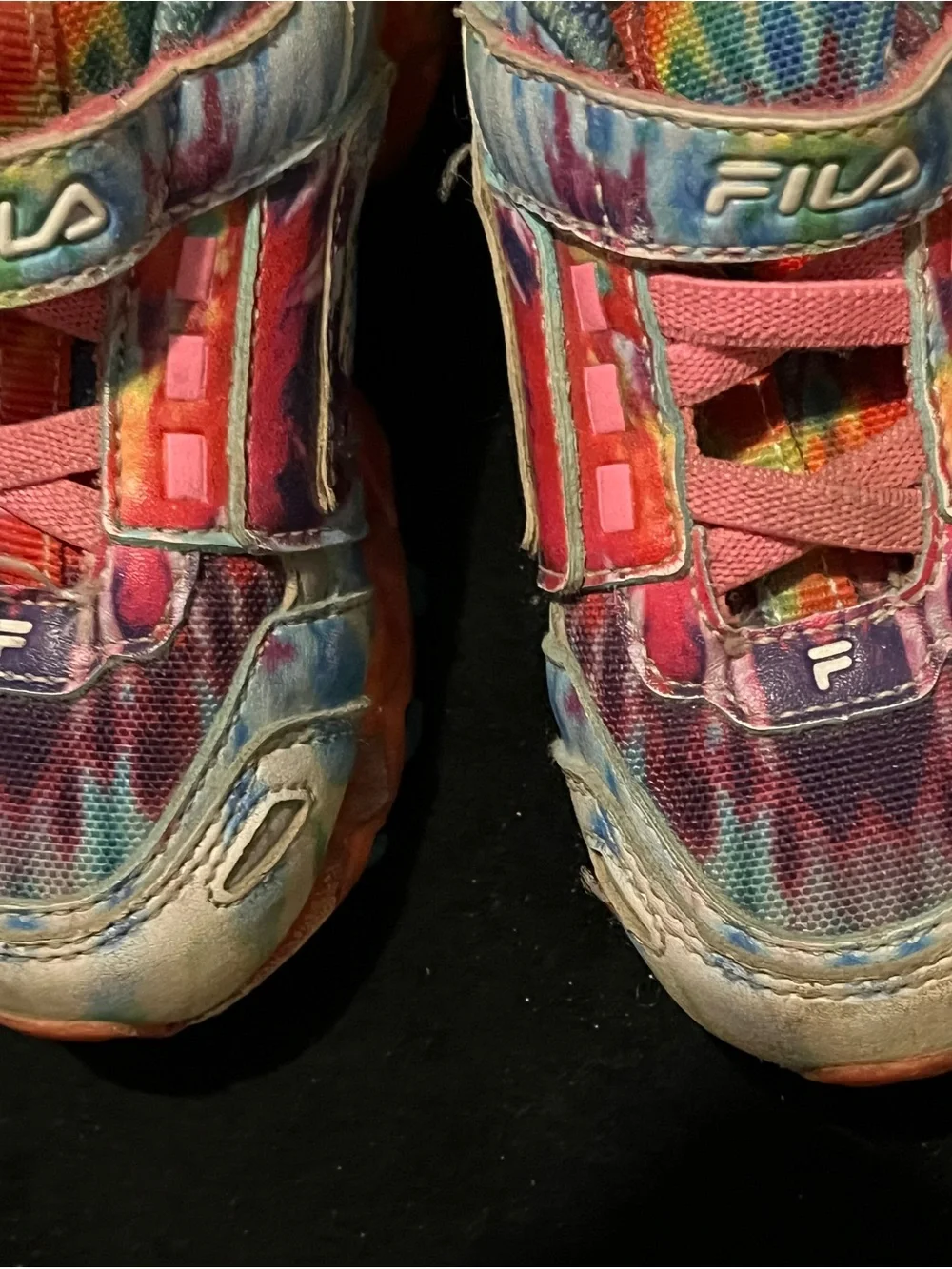 FILA Kids Tie Dye Hook & Loop Athletic Sneakers Size 7C Toddler Multicolor